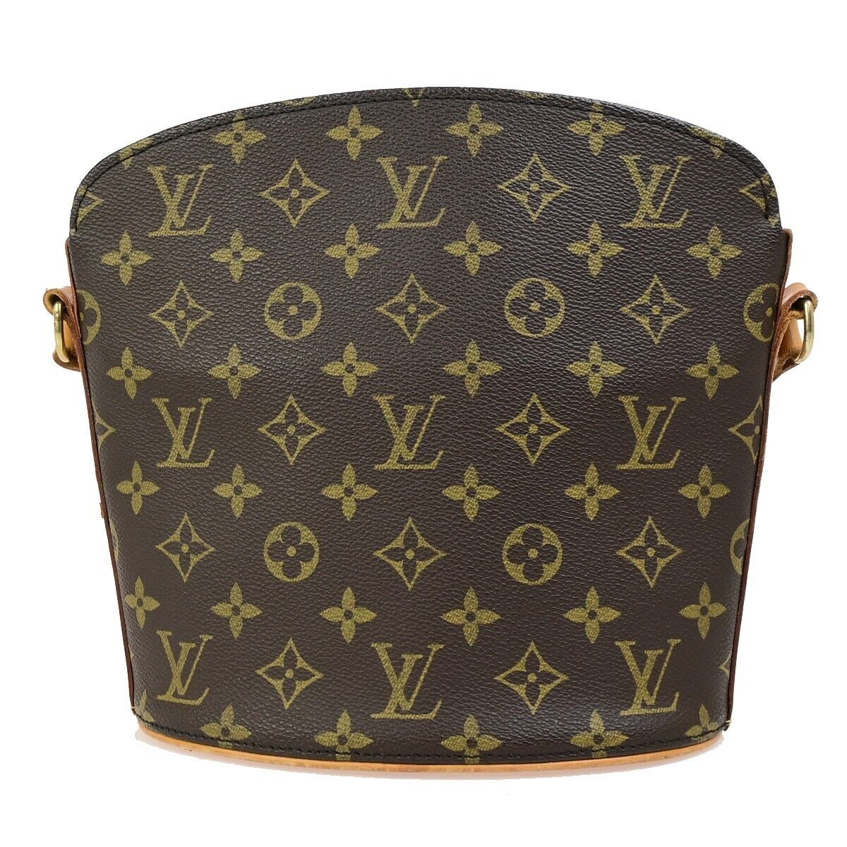 LOUIS VUITTON Logo Drouot Shoulder Bag Monogram Leather Brown M51290 76ED002