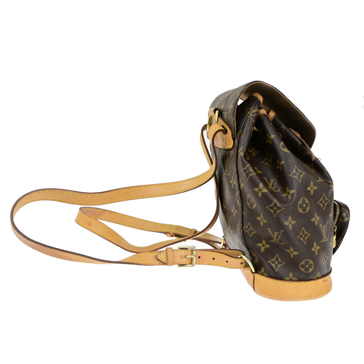 LOUIS VUITTON Montsouris MM Backpack Bag Monogram Leather Brown M51136 12YG779