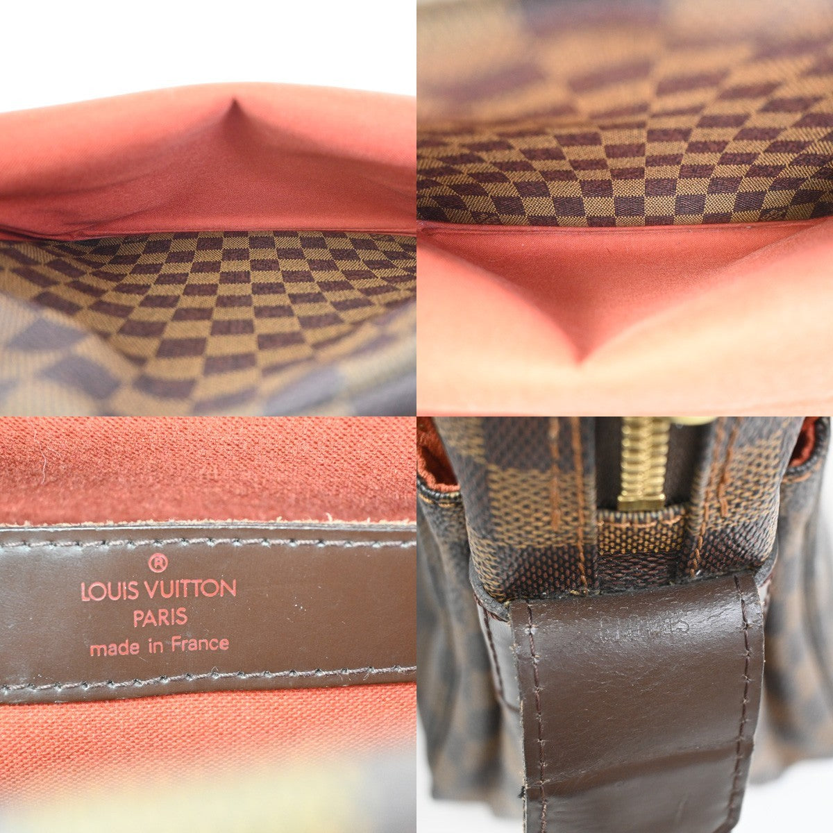 LOUIS VUITTON Naviglio Shoulder Bag Damier Ebene Leather Brown N45255 76ZA305