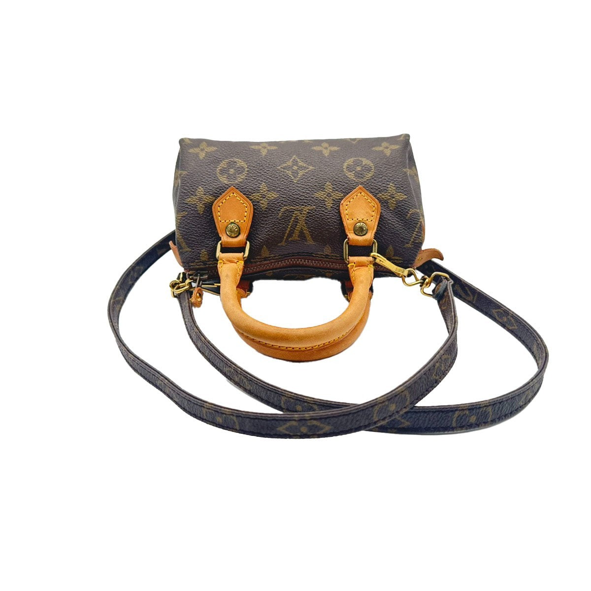 LOUIS VUITTON Mini Speedy 2Way Hand Bag Monogram Leather Brown M41534 98CA975