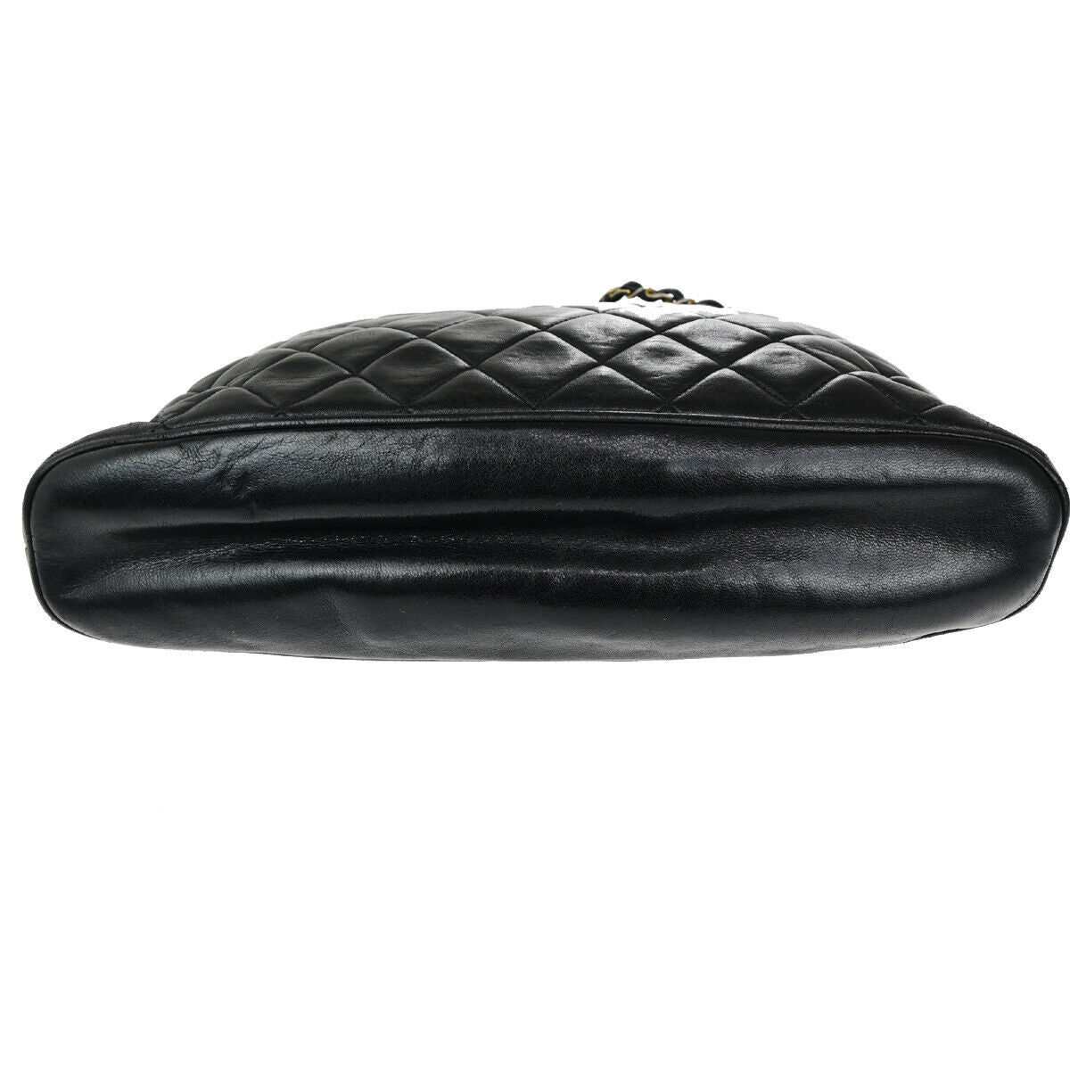 CHANEL CC Logo Matelasse Chain Shoulder Bag Leather Black GHW Vintage 10RK661
