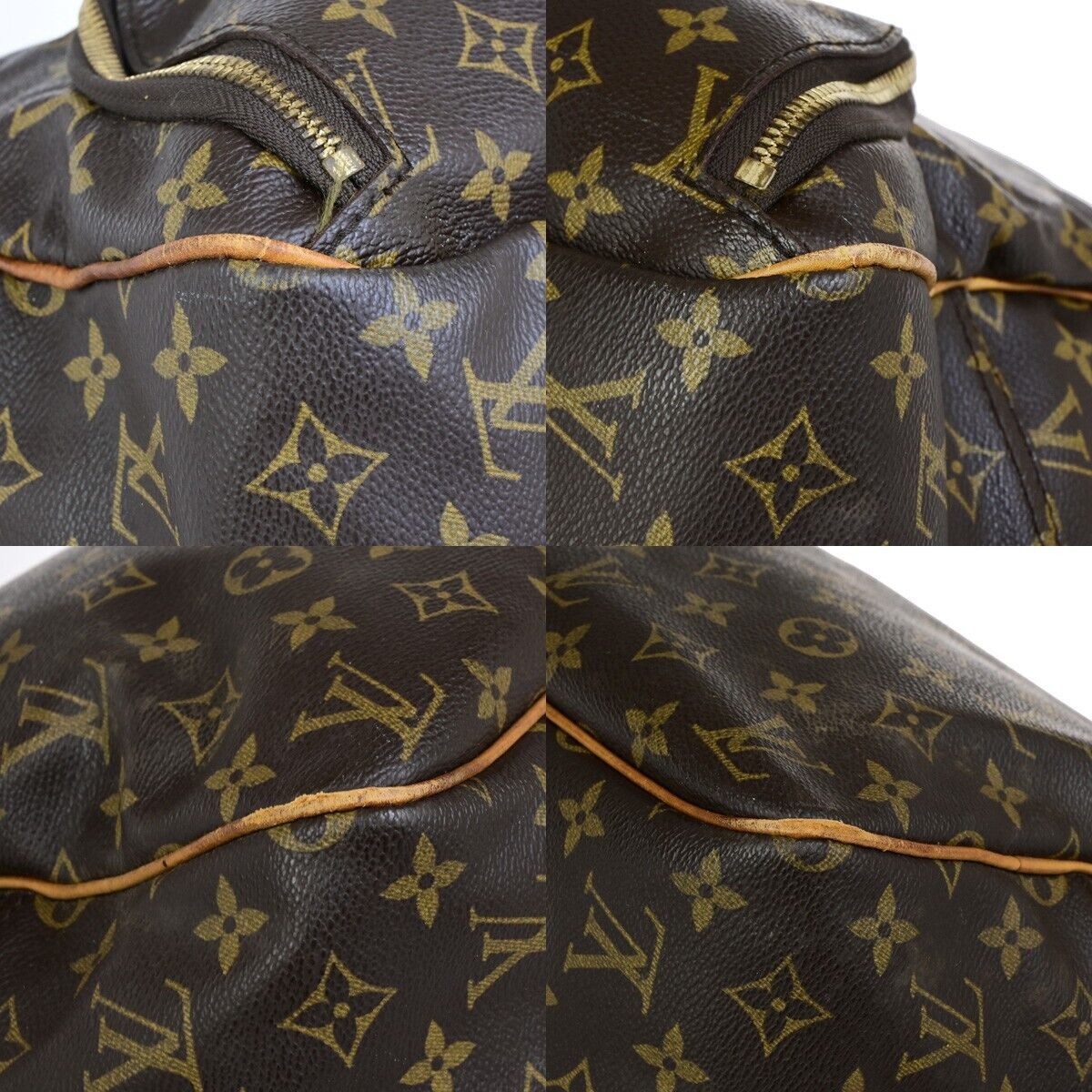 LOUIS VUITTON LV Logo Evasion Hand Bag Monogram Leather Brown M41443 34ED170