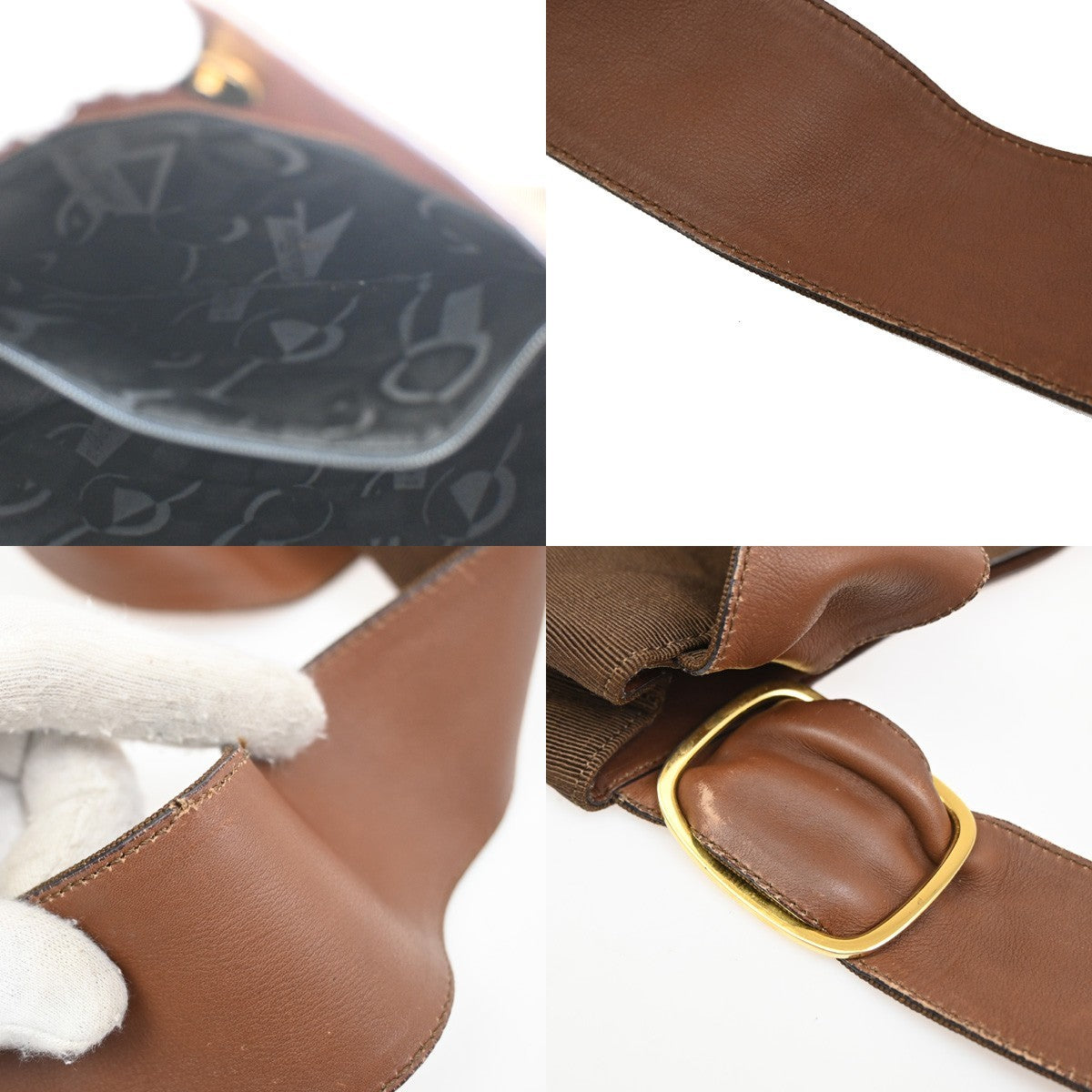 SALVATORE FERRAGAMO Vara Shoulder Bag Canvas Leather Brown GHW Italy 02DA232
