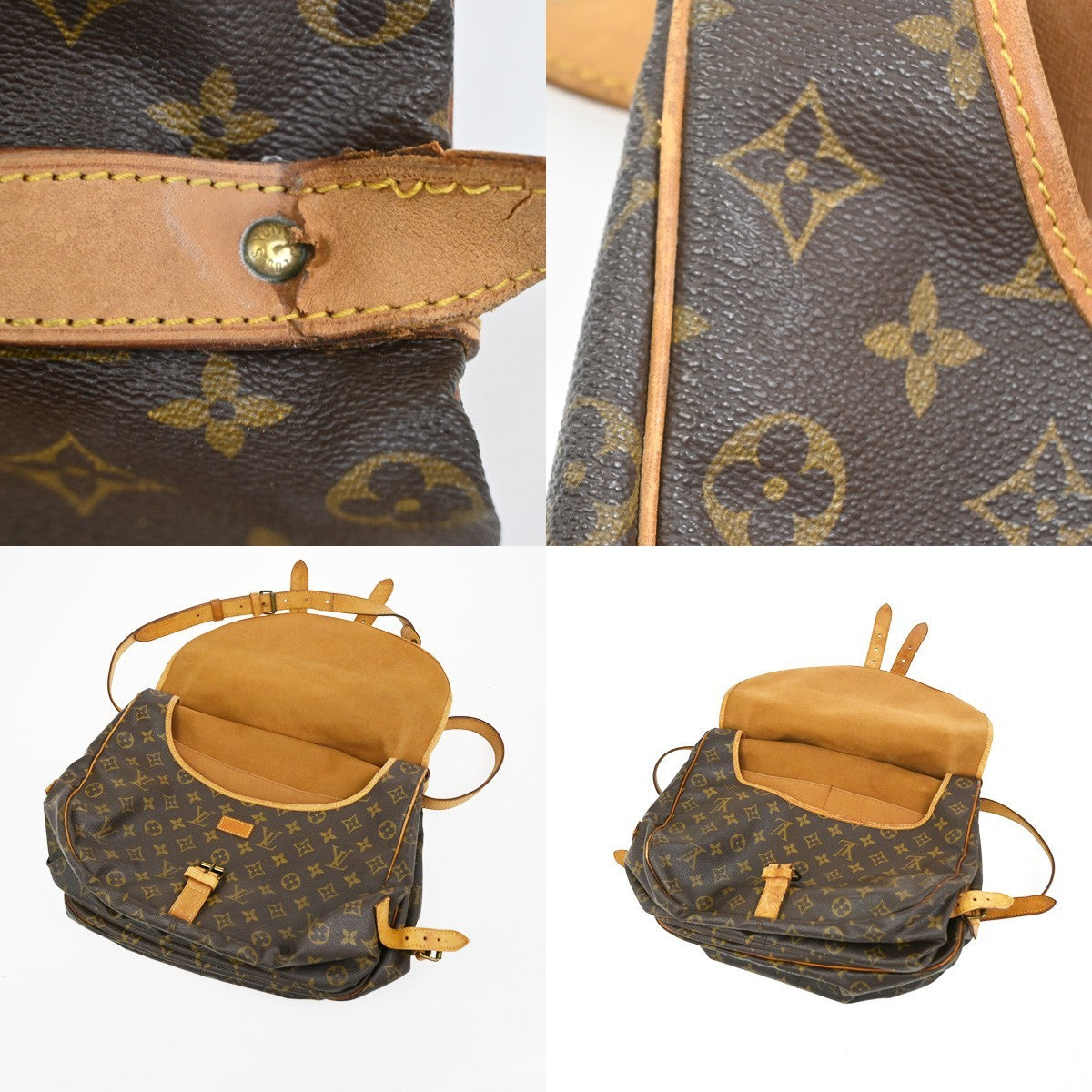 LOUIS VUITTON Saumur 35 Shoulder Bag Monogram Leather BN France M42254 32CA911
