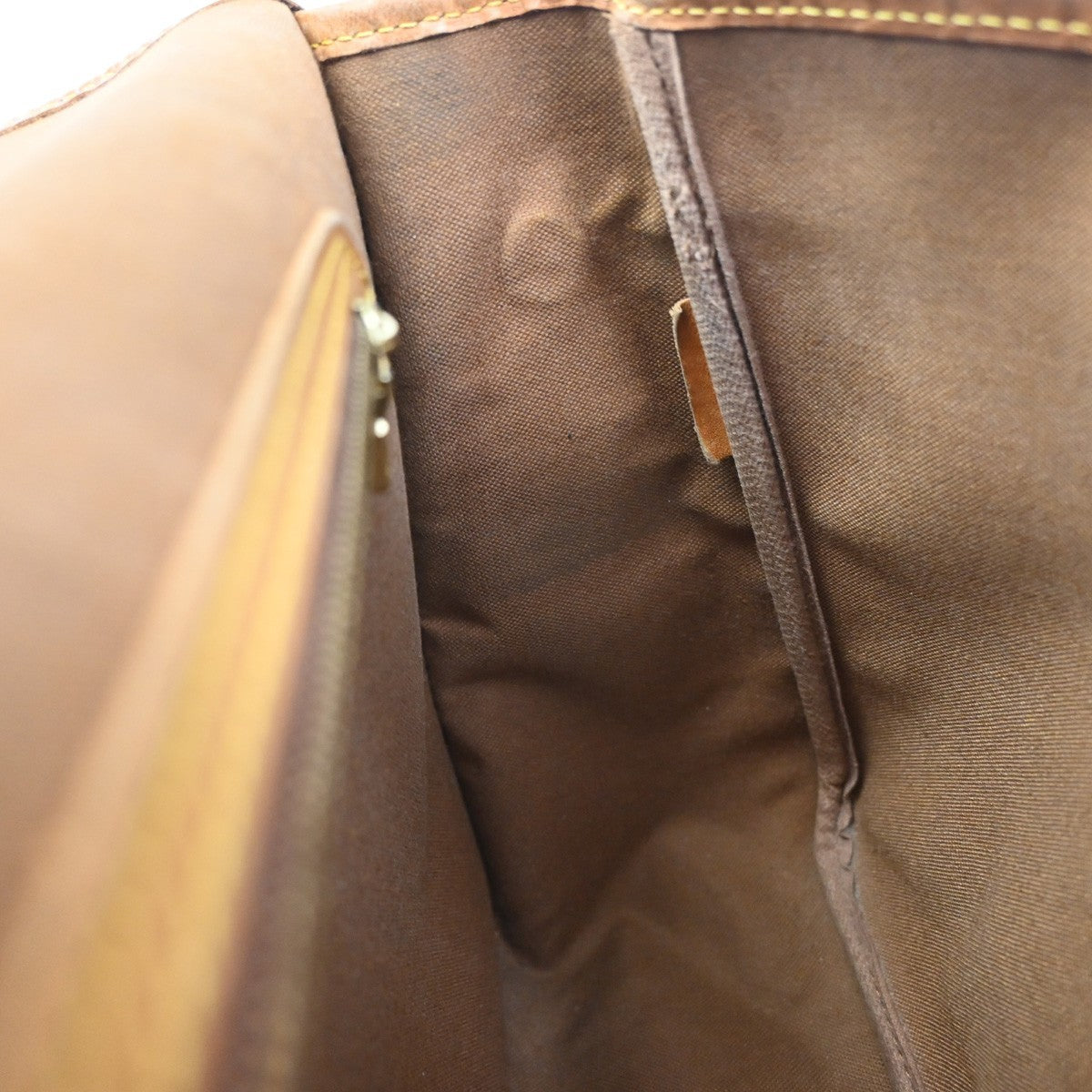 LOUIS VUITTON Gibeciere GM Shoulder Bag Monogram Leather Brown M42249 68YJ063