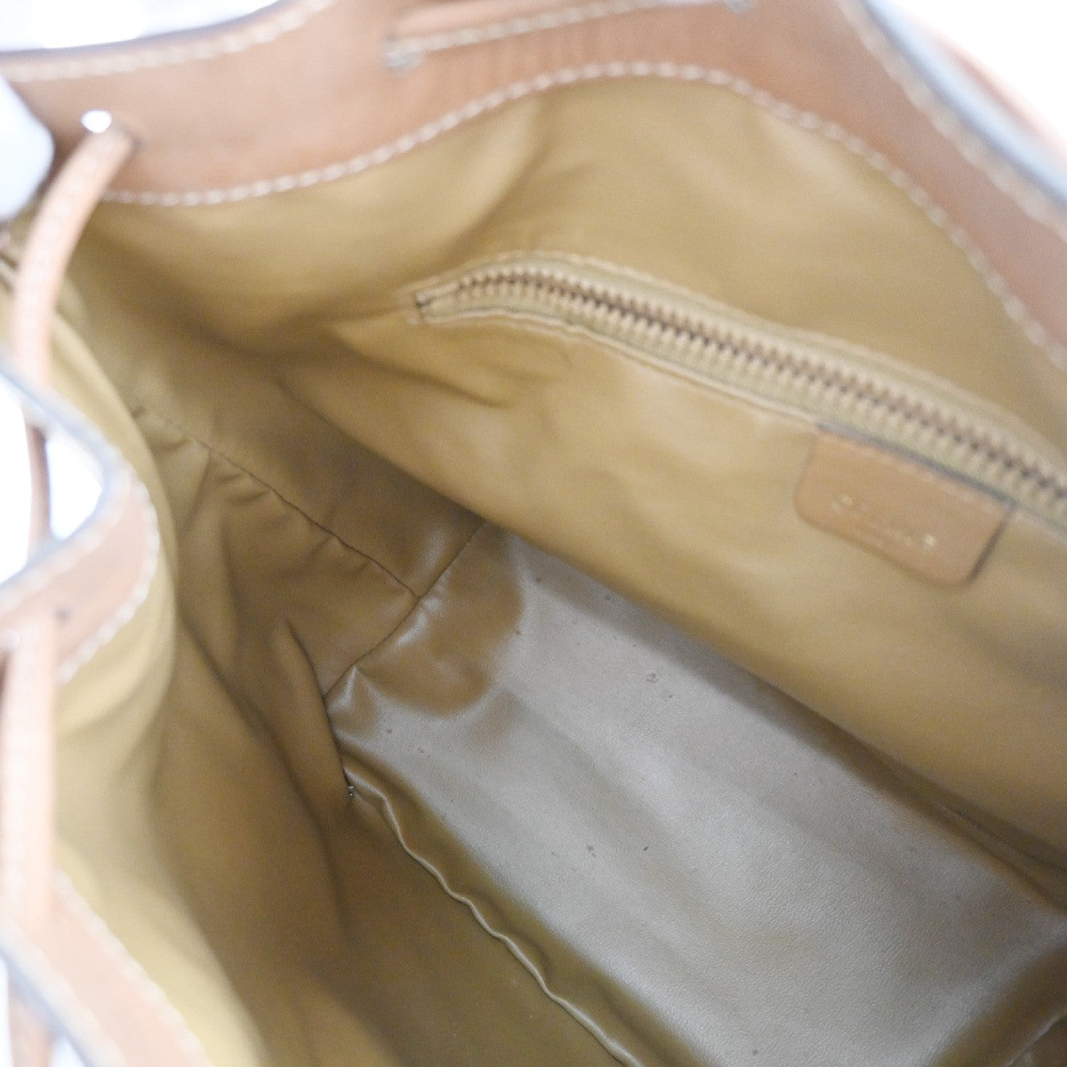 CELINE Macadam Pattern Drawstring Shoulder Bag PVC Leather Brown GHW 66CA994