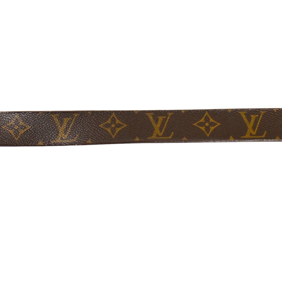 LOUIS VUITTON Ceinture Carre Belt Monogram Leather Brown Silver Spain 63YC264