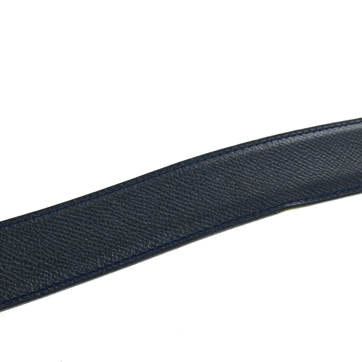 HERMES H Logo Constance Reversible Buckle Belt #70 Leather Navy Blue YW 01HB974