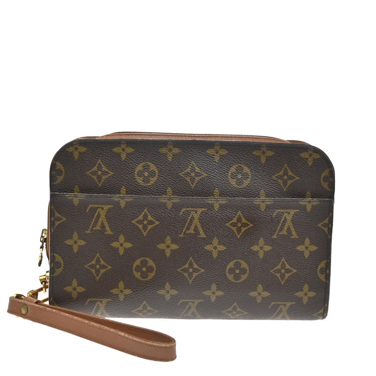 LOUIS VUITTON Orsay Clutch Hand Bag Monogram Leather Brown France M51790 66SA121