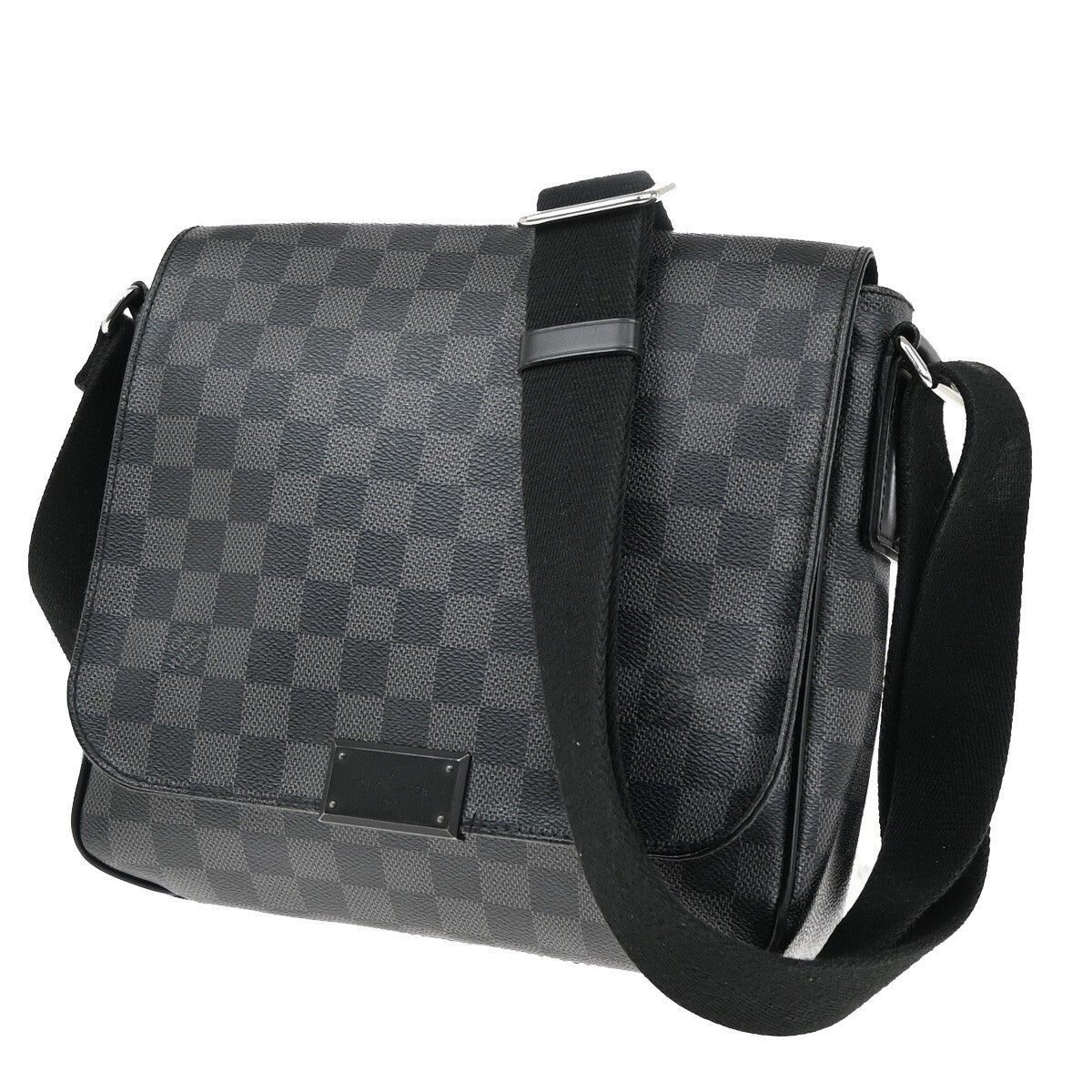 LOUIS VUITTON Logo District PM Shoulder Bag Damier Graphite Black N41260 94EE207
