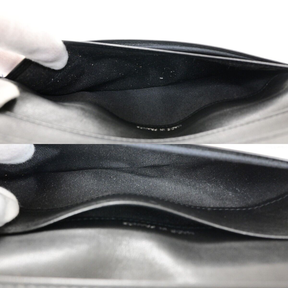 CHANEL CC Logo Falp Bifold Long Wallet Grained Leather Black SHW 35RK678