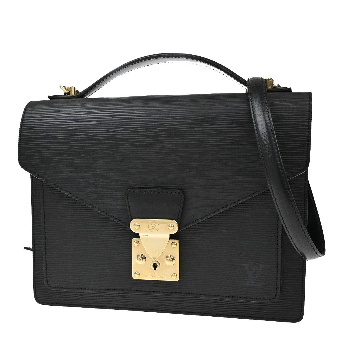 LOUIS VUITTON Monceau 2Way Shoulder Hand Bag Epi Leather Black M52122 12EF829