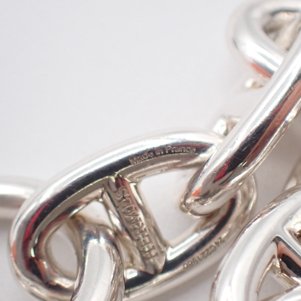 HERMES Logo Chaine D'ancre MM Chain Bracelet 12 Links Ag 925 Silver 332LC627