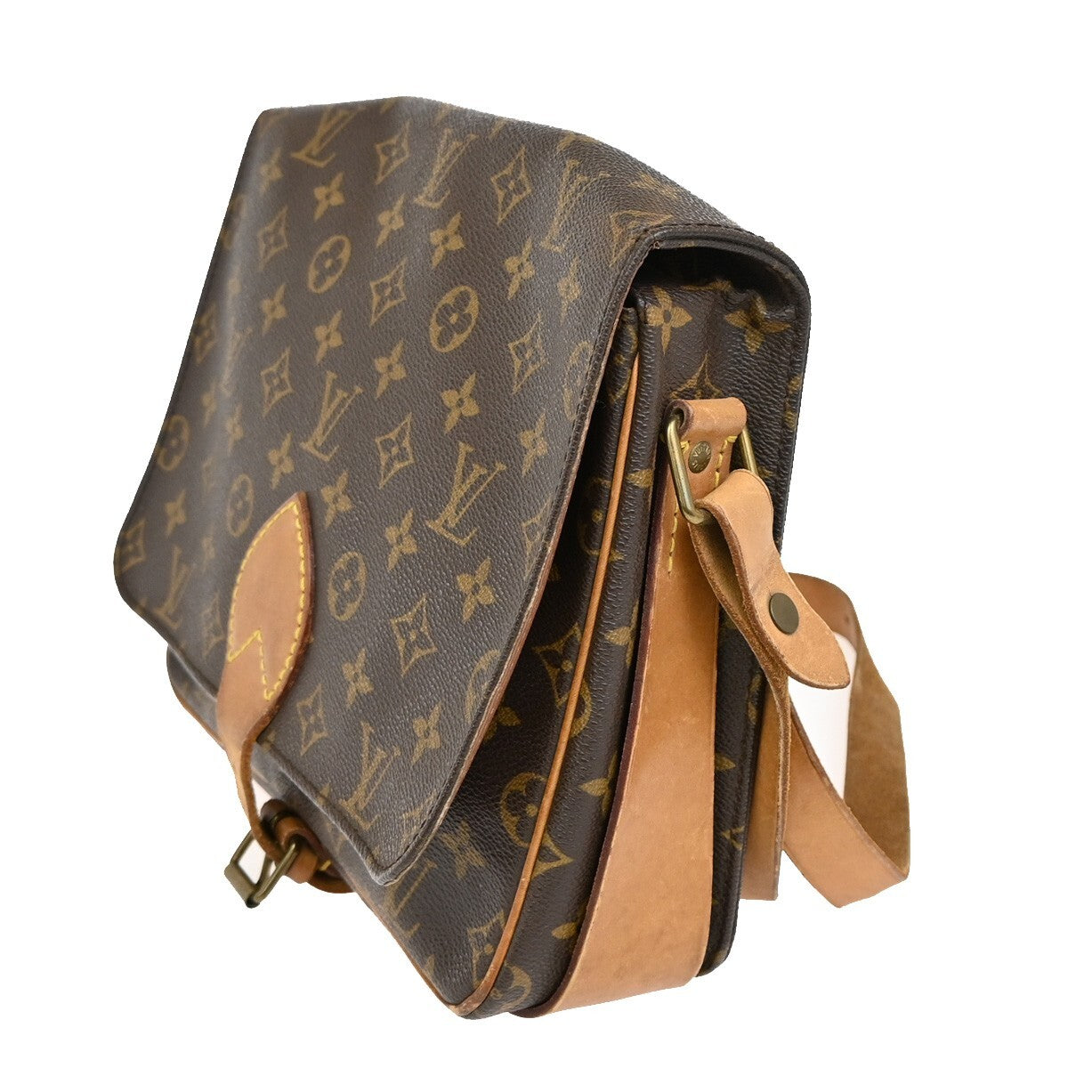 LOUIS VUITTON Cartouchiere GM Shoulder Bag Monogram Leather Brown M51252 34EE251