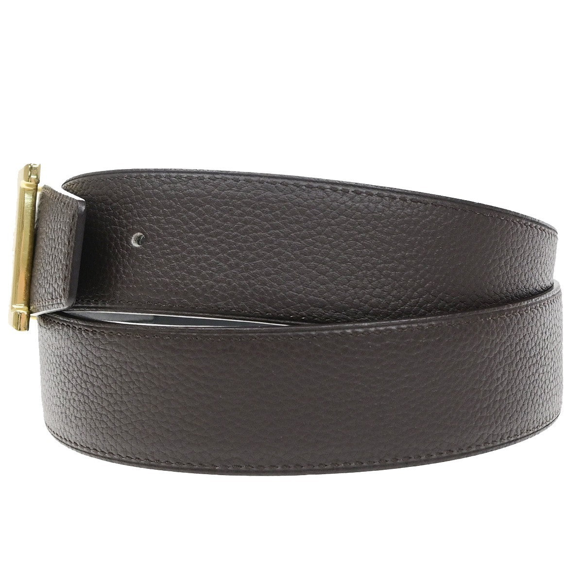 HERMES Constance H Logo Reversible Buckle Belt Leather Size 70 BK BN GHW 80RQ090