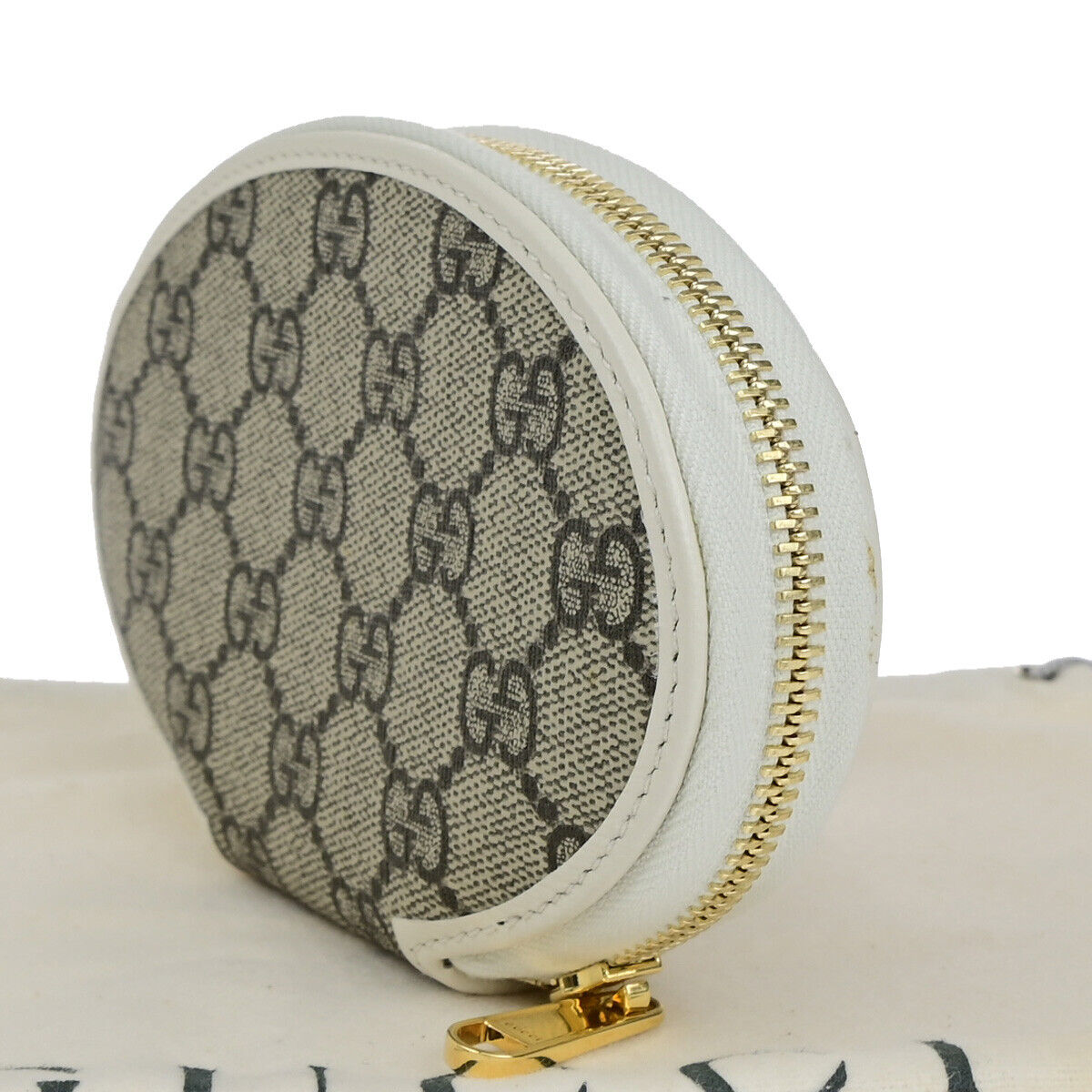 GUCCI Horsebit 1955 GG Pattern Coin Case Wallet Supreme Leather WE BN 79RK736