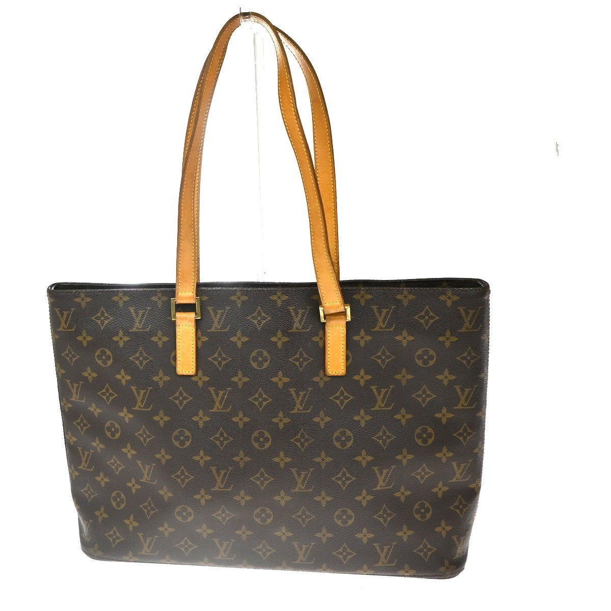 LOUIS VUITTON Logo Luco Shoulder Tote Bag Monogram Leather Brown M51155 74CA733