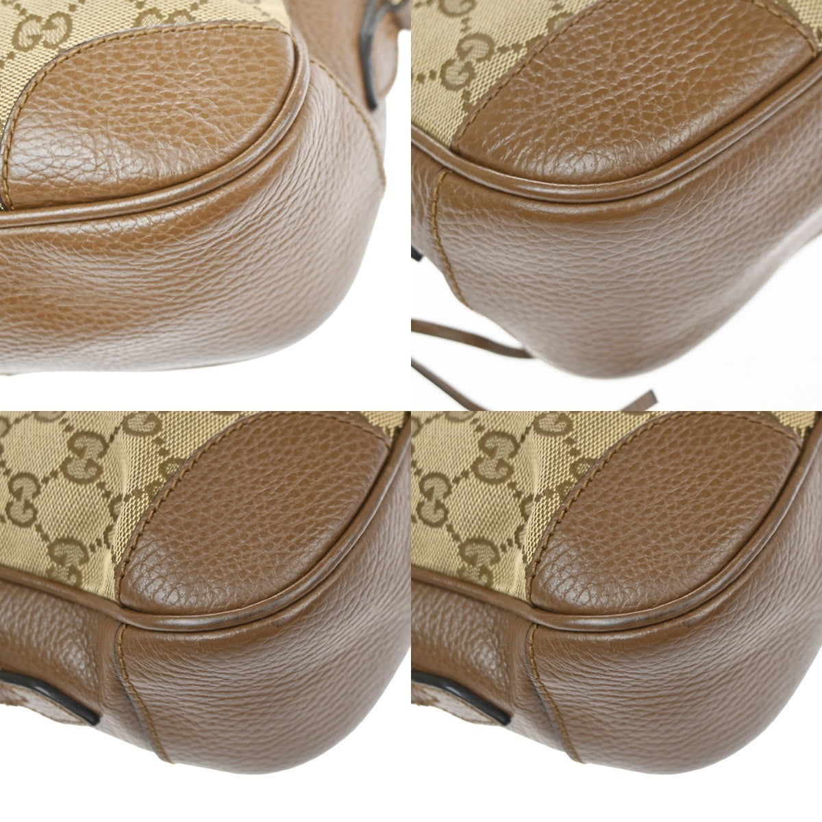 GUCCI Logo Bree GG Pattern Crossbody Shoulder Bag Canvas Leather Brown 77YH970