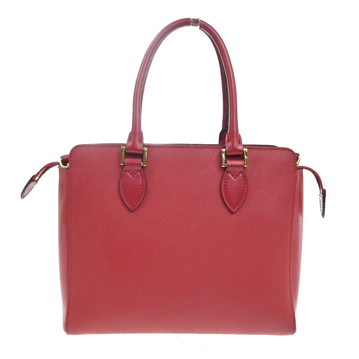 PRADA Galleria Logo 2way Shoulder Hand Bag Saffiano Leather Red GHW 11KC716