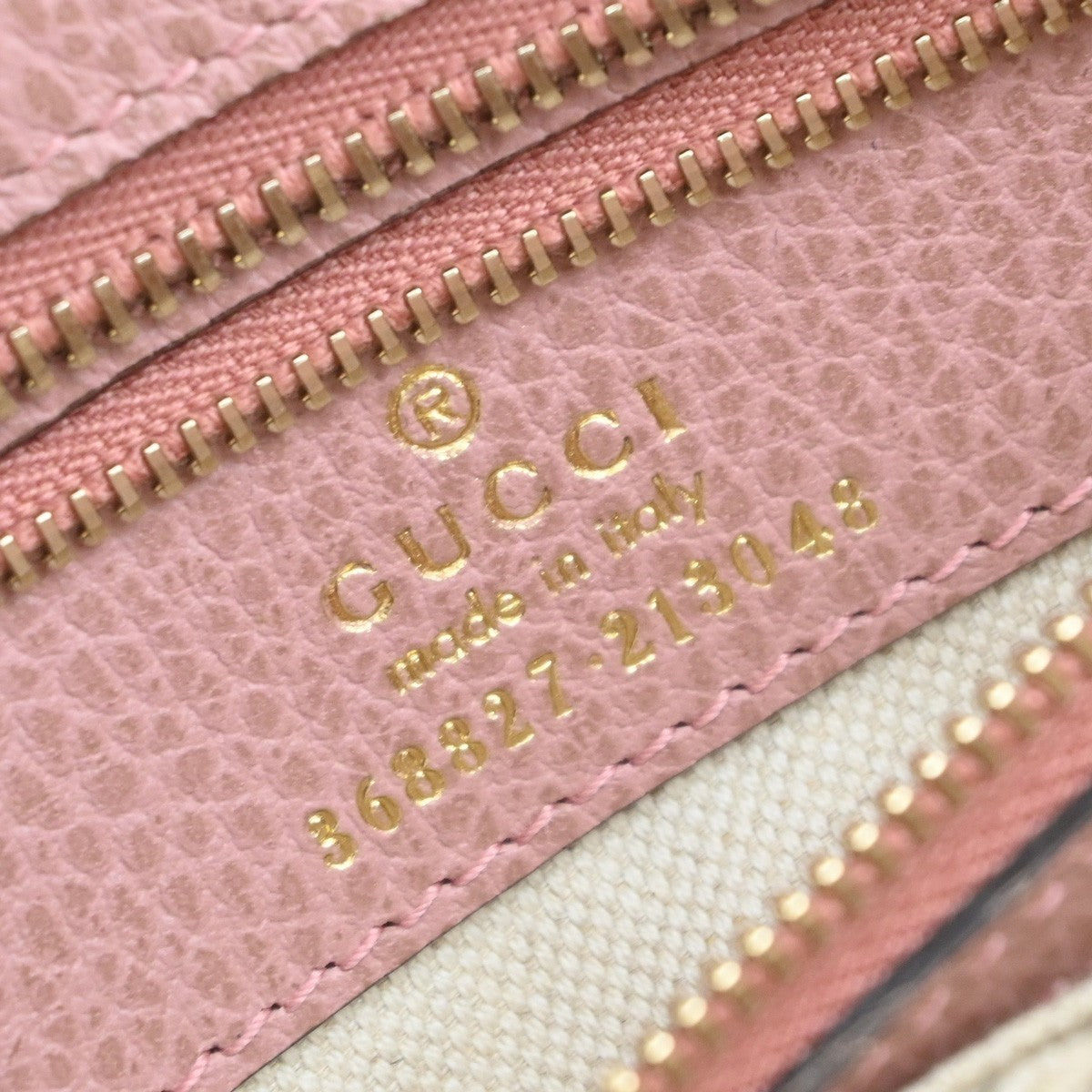 GUCCI Logo Swing Hand Bag Leather Pink Made In Italy 79KP326