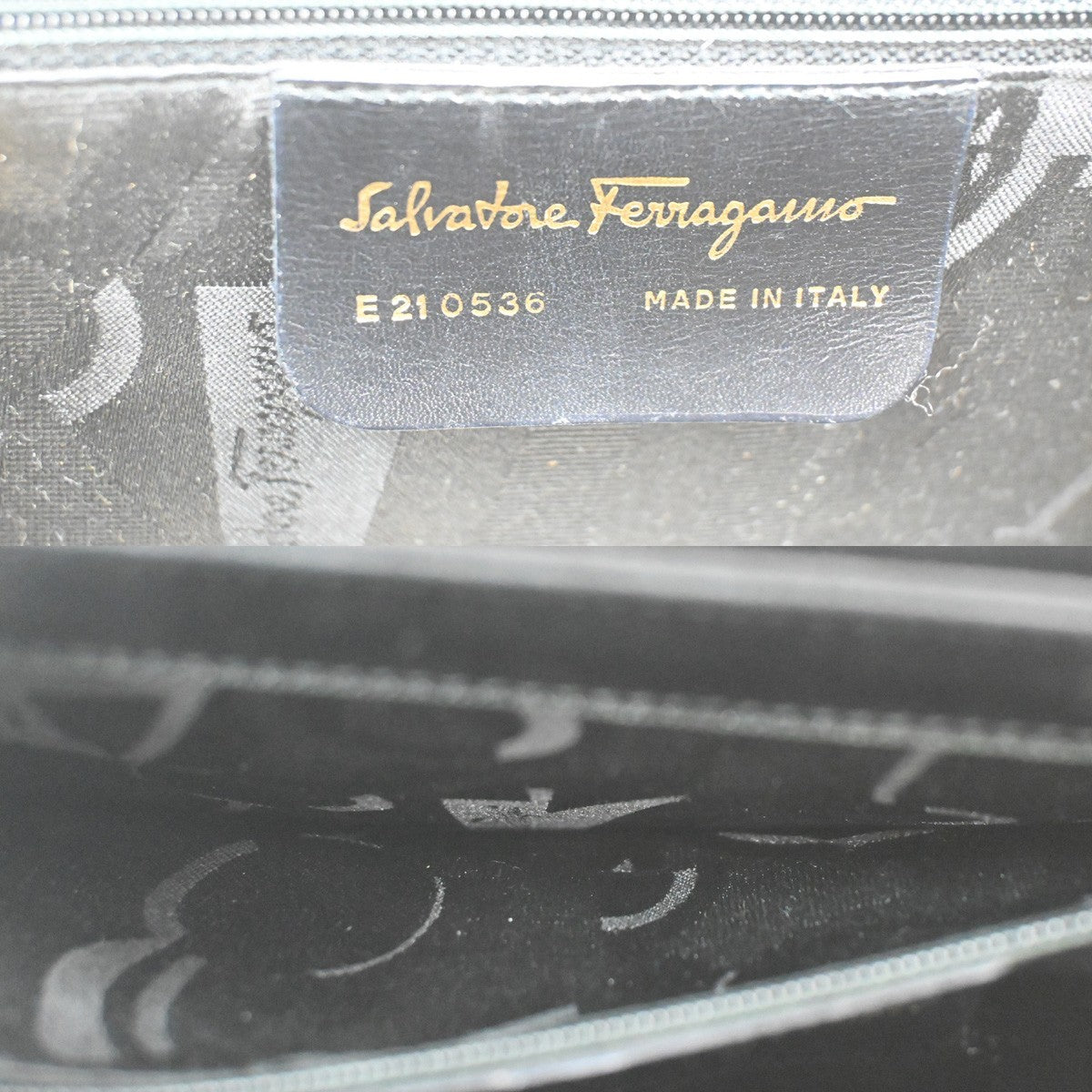 SALVATORE FERRAGAMO Gancini 2Way Shoulder Hand Bag Leather Black GHW 85RL932
