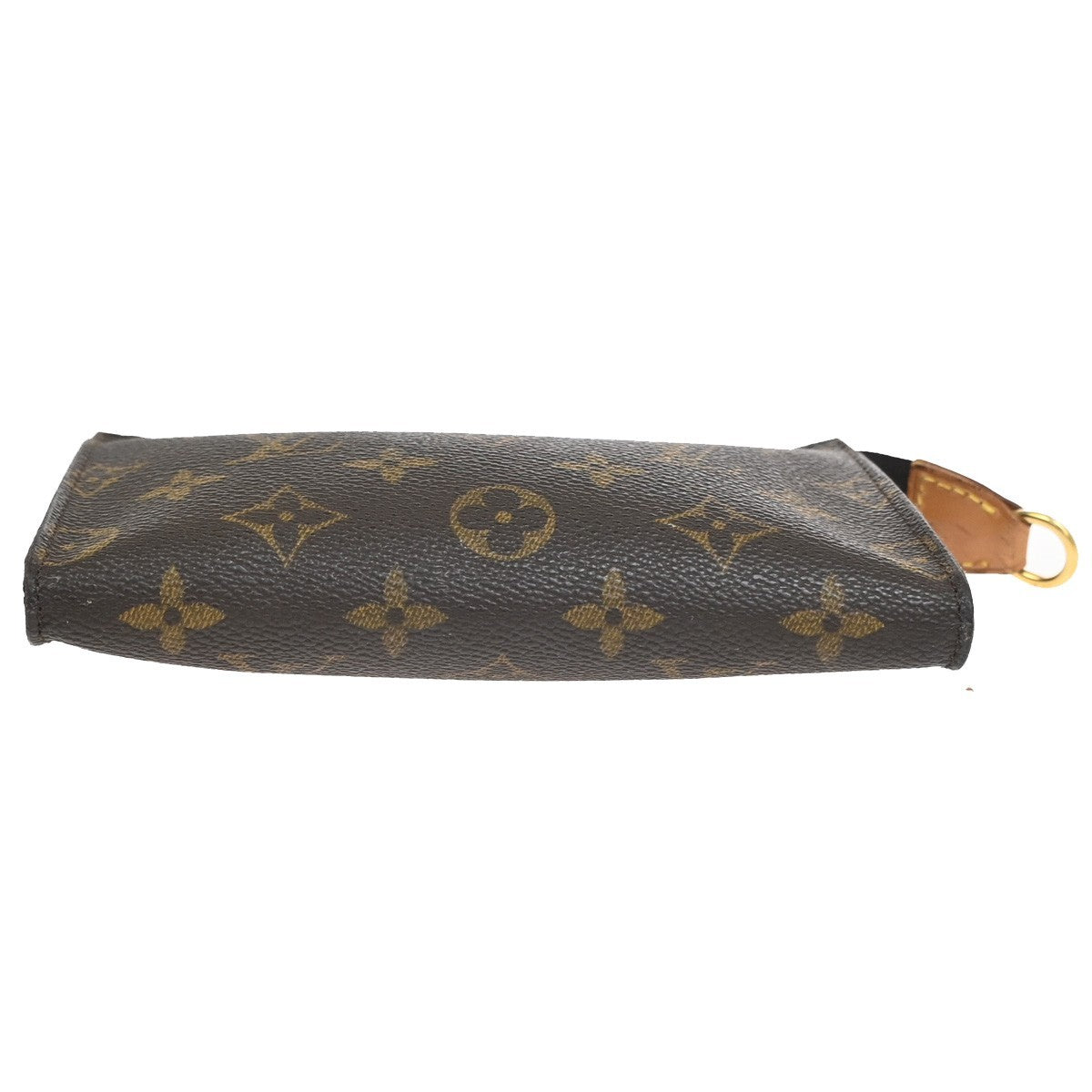 LOUIS VUITTON Logo BUCKET PM Pouch Bag Monogram Leather Brown France 02KC899