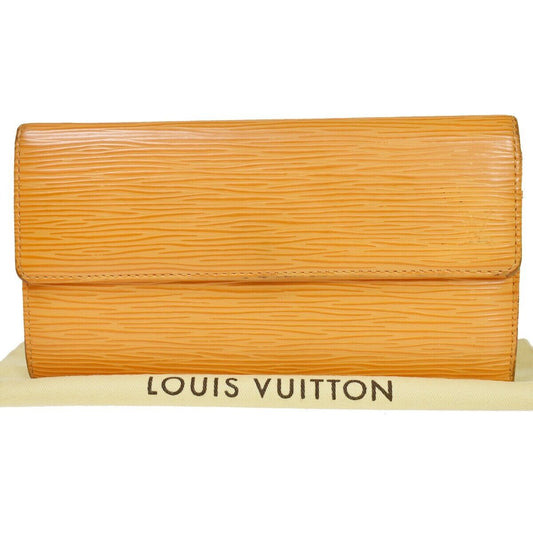 LOUIS VUITTON Credit Long Bifold Wallet Epi Leather Orange M6359H 01YA275