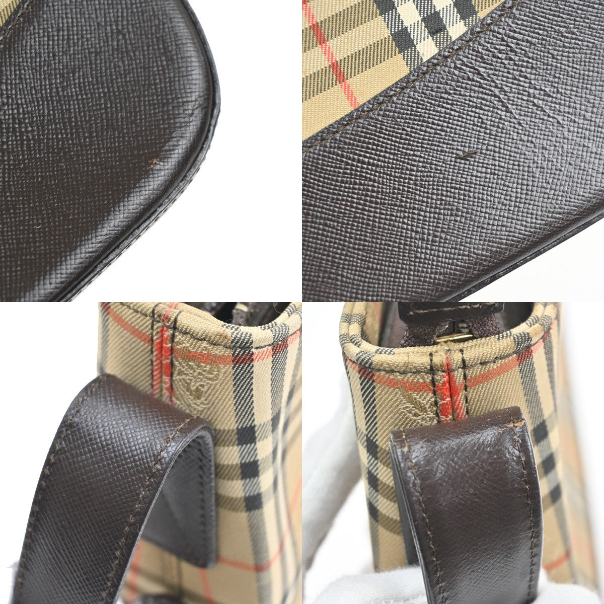 BURBERRY Logo Nova Check Shadow Horse Shoulder Bag Canvas Leather BE BN 83RL997