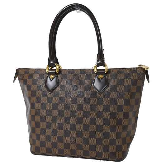 LOUIS VUITTON Saleya PM Damier Ebene Canvas Tote Handbag Brown N51183 14SH175