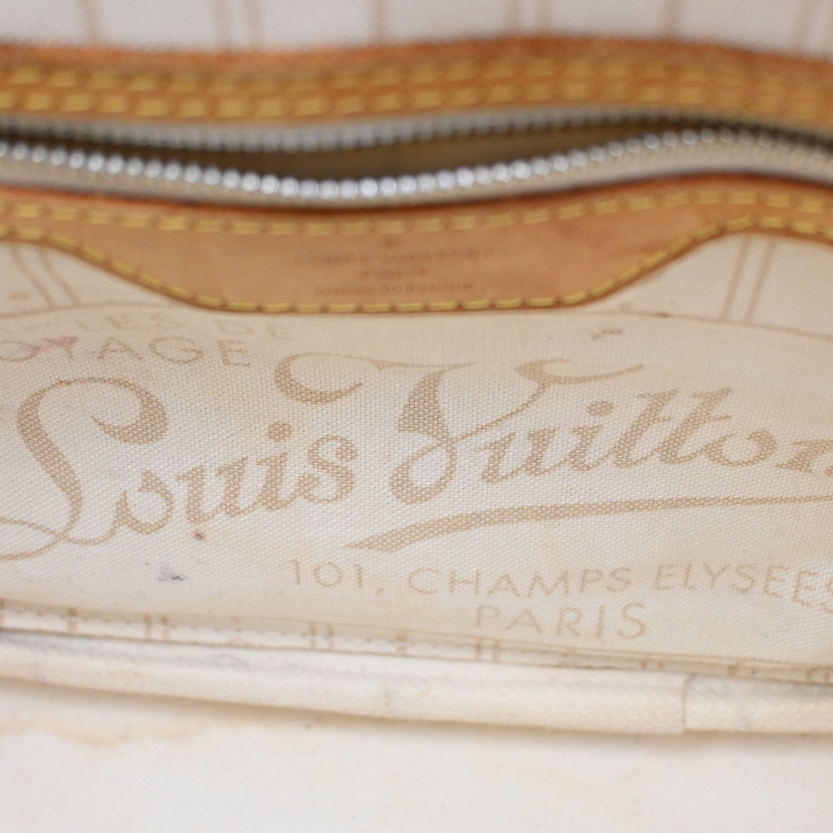 LOUIS VUITTON Neverfull PM Shoulder Tote Bag Damier Azur Leather N51110 74KB806
