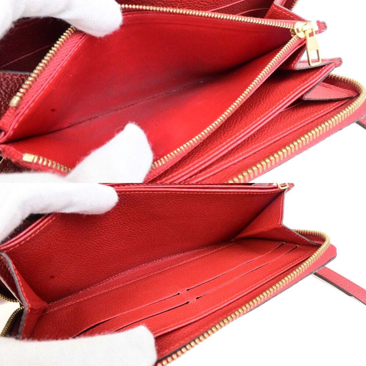 LOUIS VUITTON Zippy Wallet Long Wallet Monogram Empreinte Red M60737 82KA438