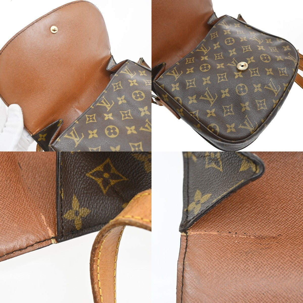 LOUIS VUITTON Saint Cloud GM Shoulder Bag Monogram Leather Brown M51242 31SA101