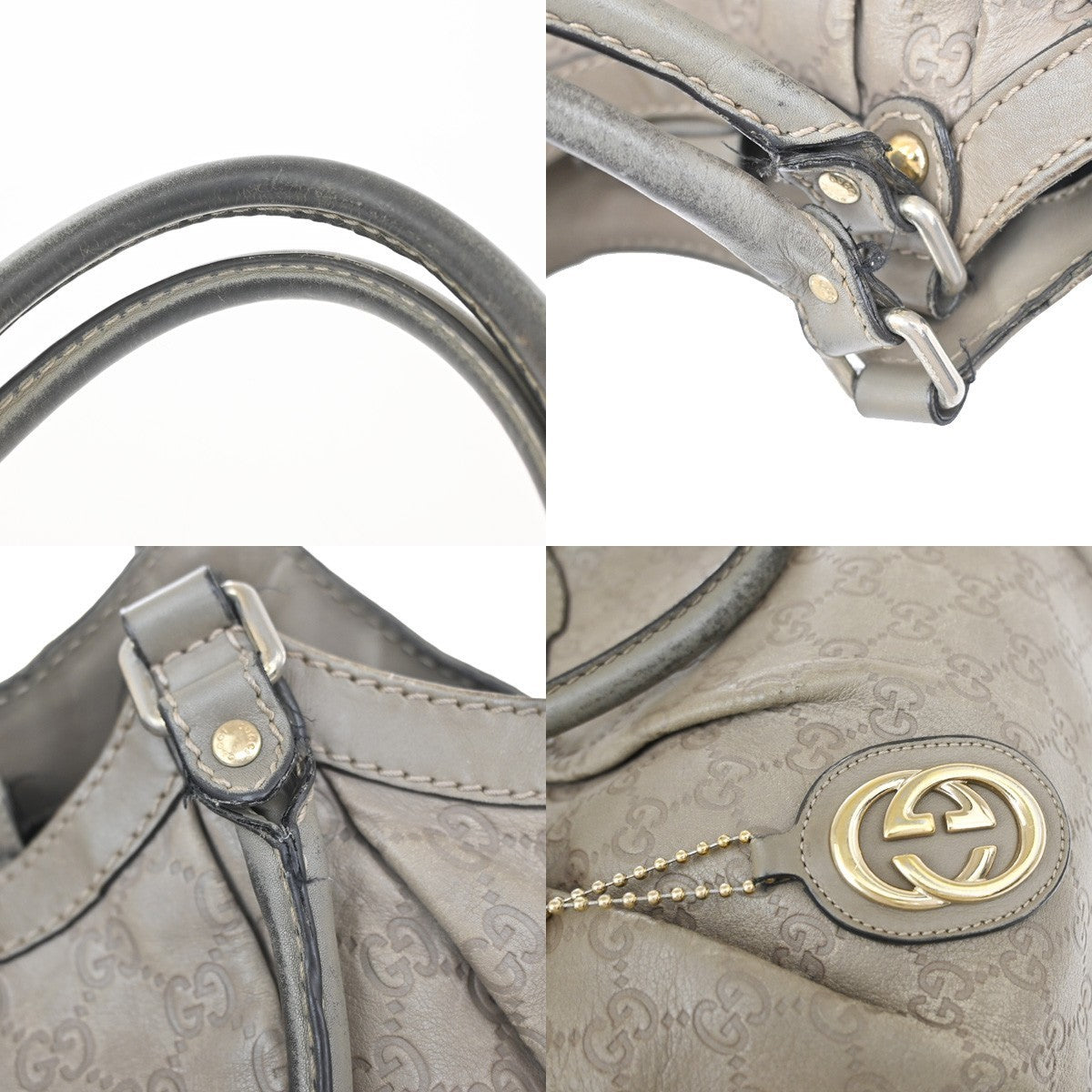 GUCCI Logo GG Pattern Guccissima​ Shoulder Bag Leather Brown GHW Italy 38YJ202