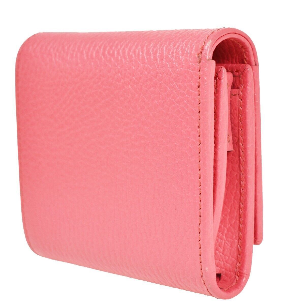 GUCCI Marmot GG Logos Bifold Wallet Purse Leather Pink Made In Italy 85RG026