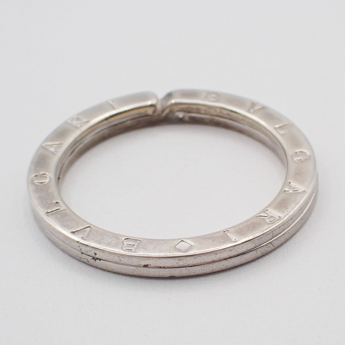 BVLGARI Logo Key Ring Silver Ag 925 Accessory Italy 02EG275