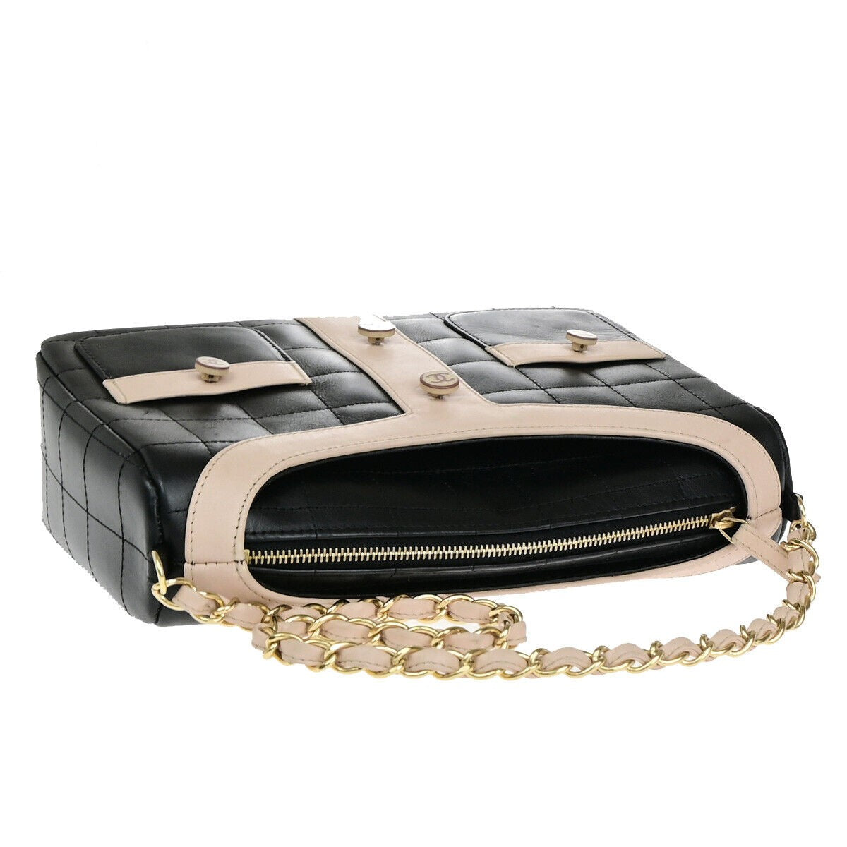 CHANEL CC Girl Jacket Motif Chocolate Bar Chain Shoulder Bag Leather BK 865RK055