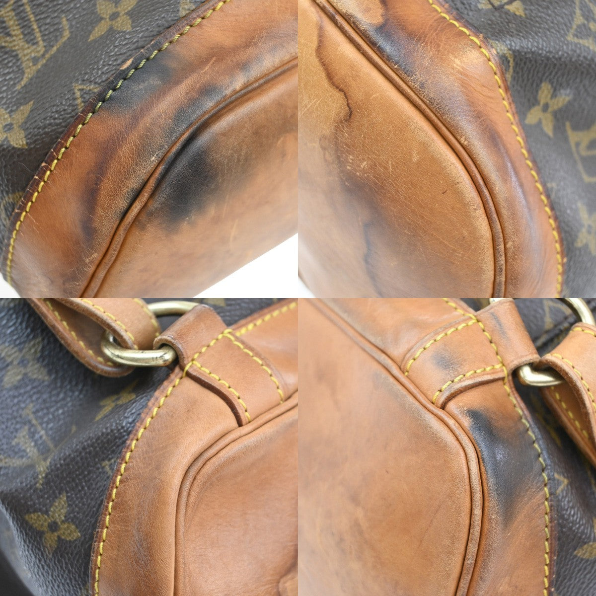 LOUIS VUITTON Montsouris GM Backpack Bag Monogram Leather Brown M51135 71KB593