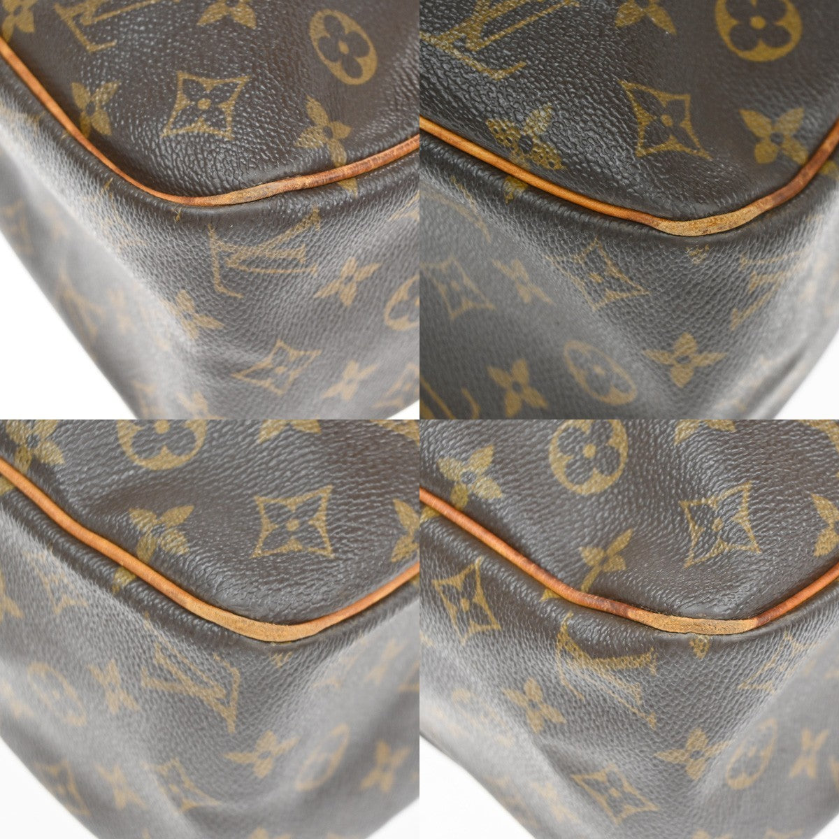LOUIS VUITTON LV Logo Cite GM Shoulder Bag Monogram Leather Brown M51181 84TA653