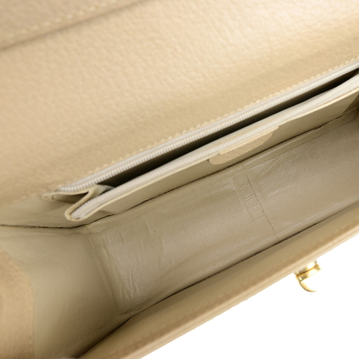 GUCCI Logo Bamboo 2Way Shoulder Hand Bag Leather Beige GHW Italy 95YG616