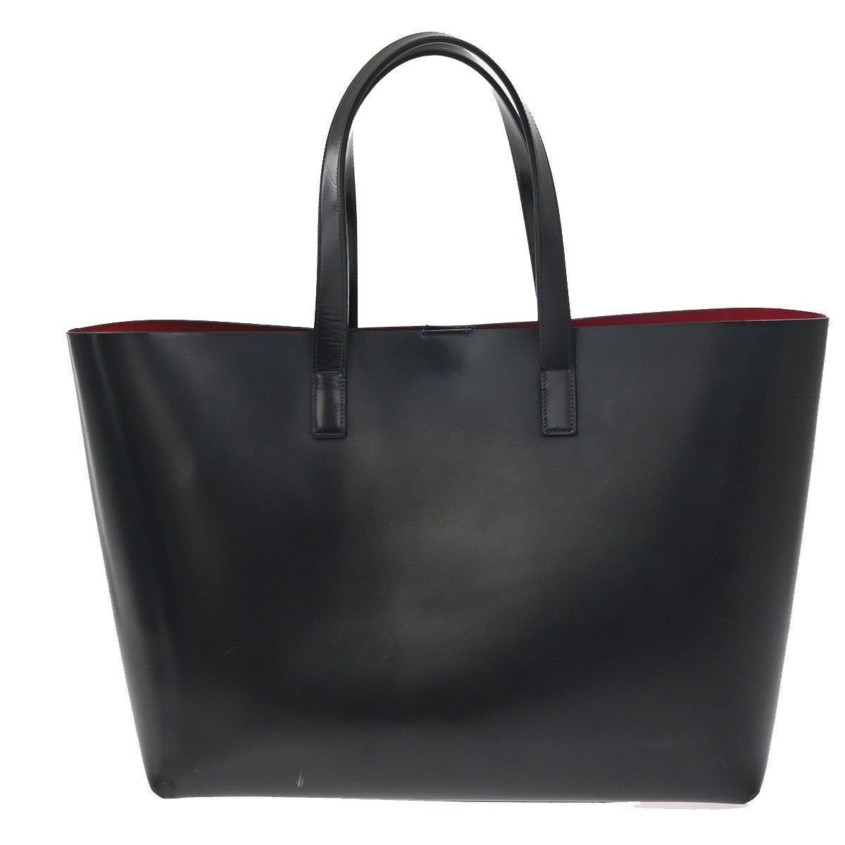 SAINT LAURENT  Shoulder Hand Tote Bag Pouch Leather Black GHW Italy 95RL924