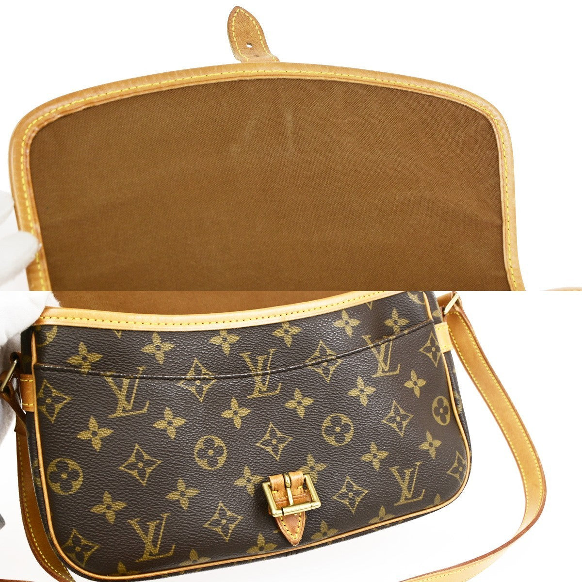 LOUIS VUITTON Sologne Shoulder Bag Monogram Leather Brown France M42250 41RQ082