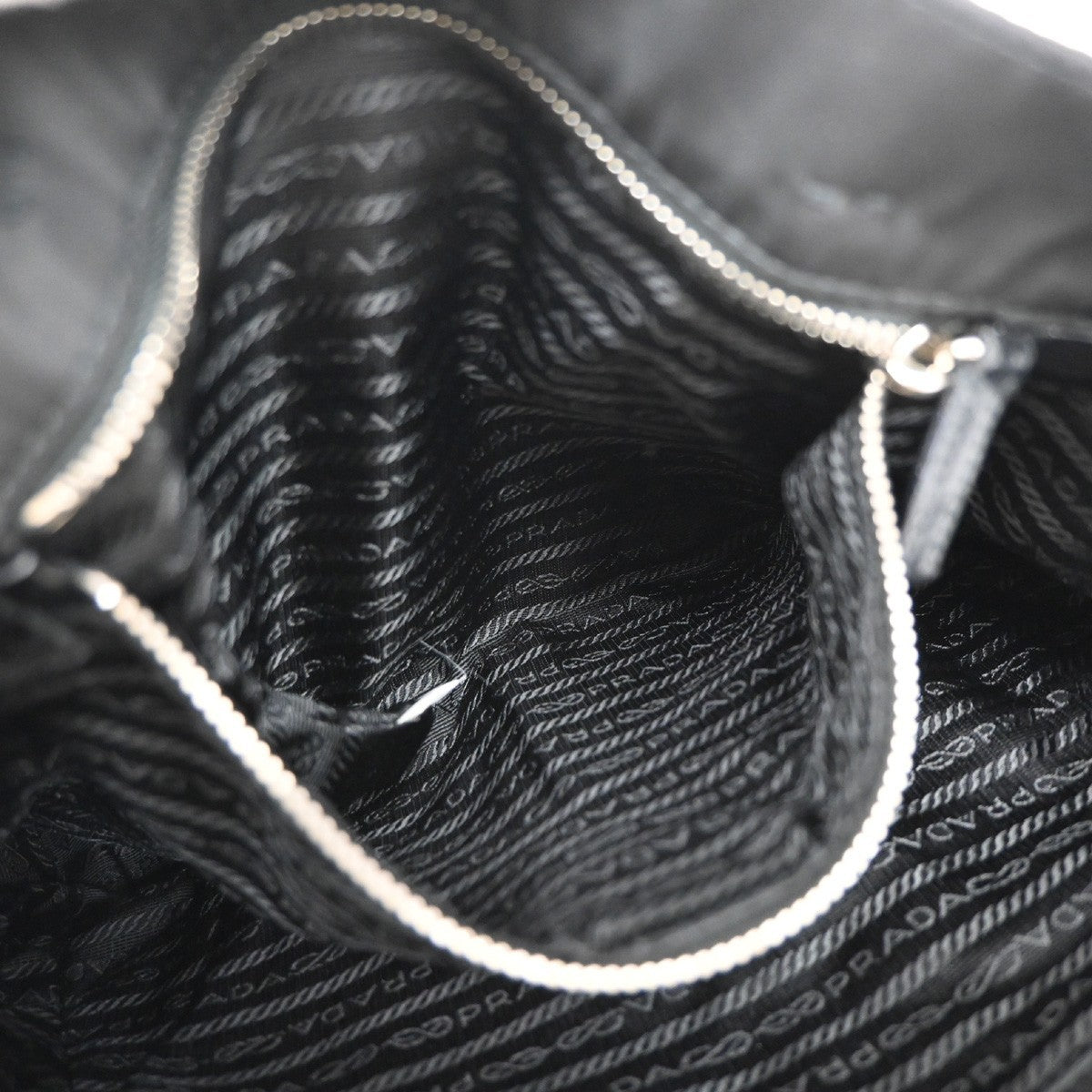 PRADA MILANO Logo Tessuto Shoulder Tote Bag Nylon Leather Black Nero 80KB461