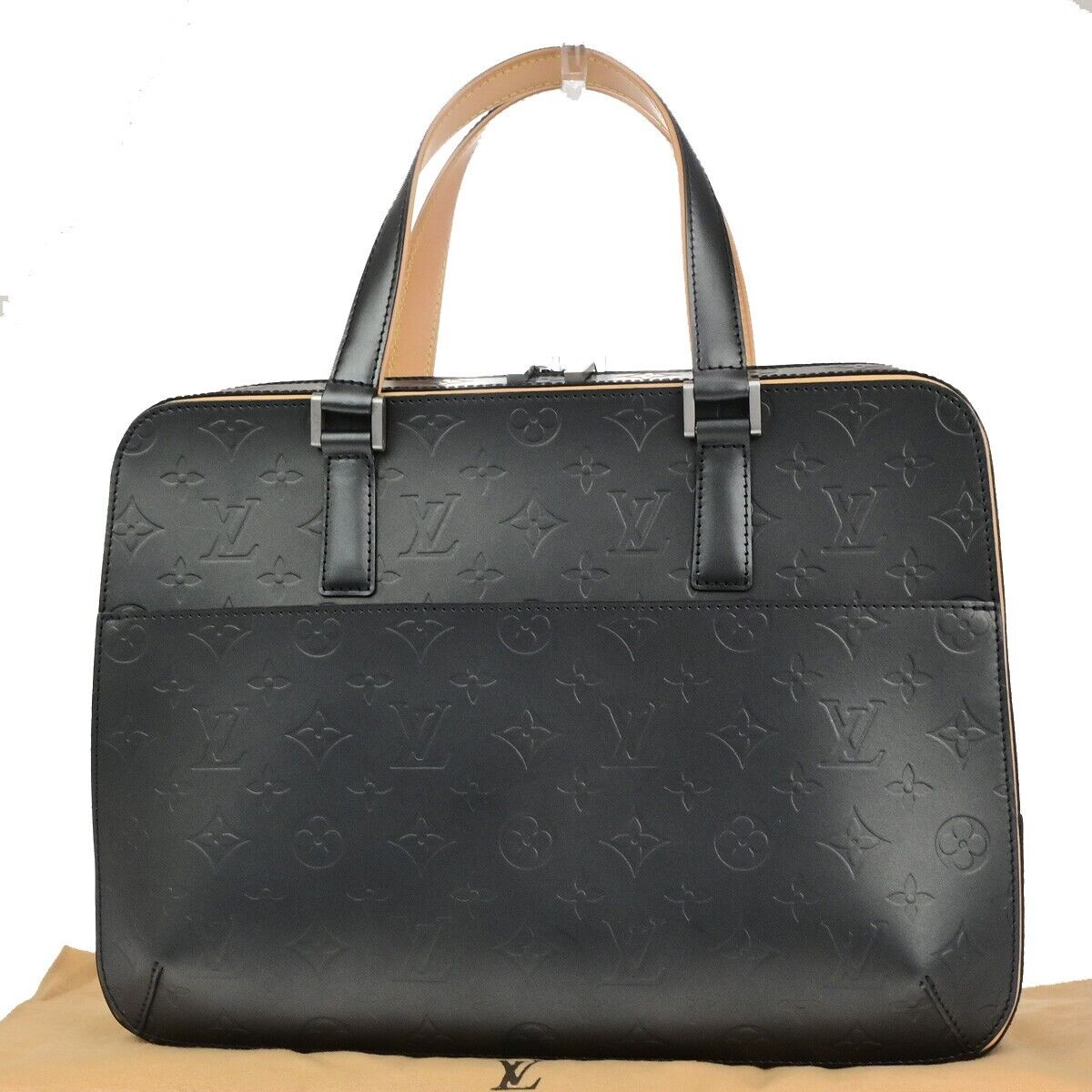 LOUIS VUITTON Malden Hand Tote Bag Monogram Mat Leather Black M55132 84ED237