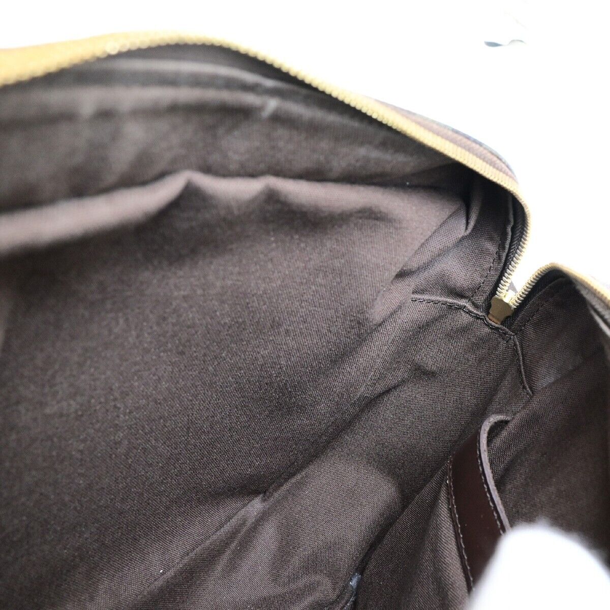 LOUIS VUITTON Naviglio Shoulder Bag Damier Ebene Leather Brown N45255 35FB268