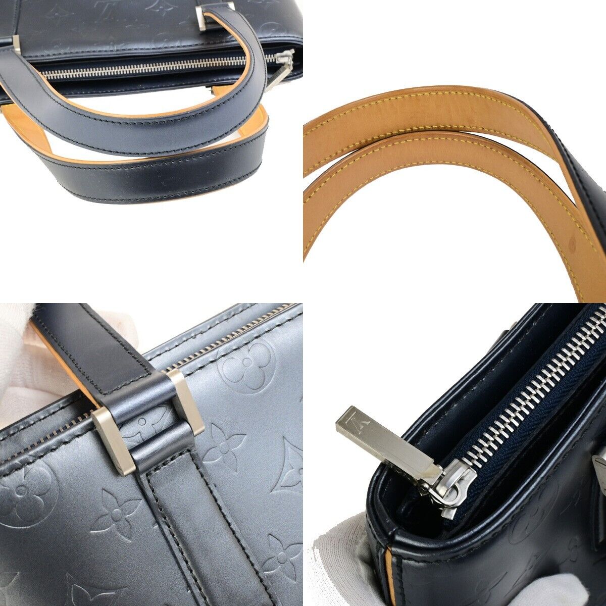 LOUIS VUITTON Stockton Shoulder Bag Monogram Mat Leather Blue M55115 97FB277