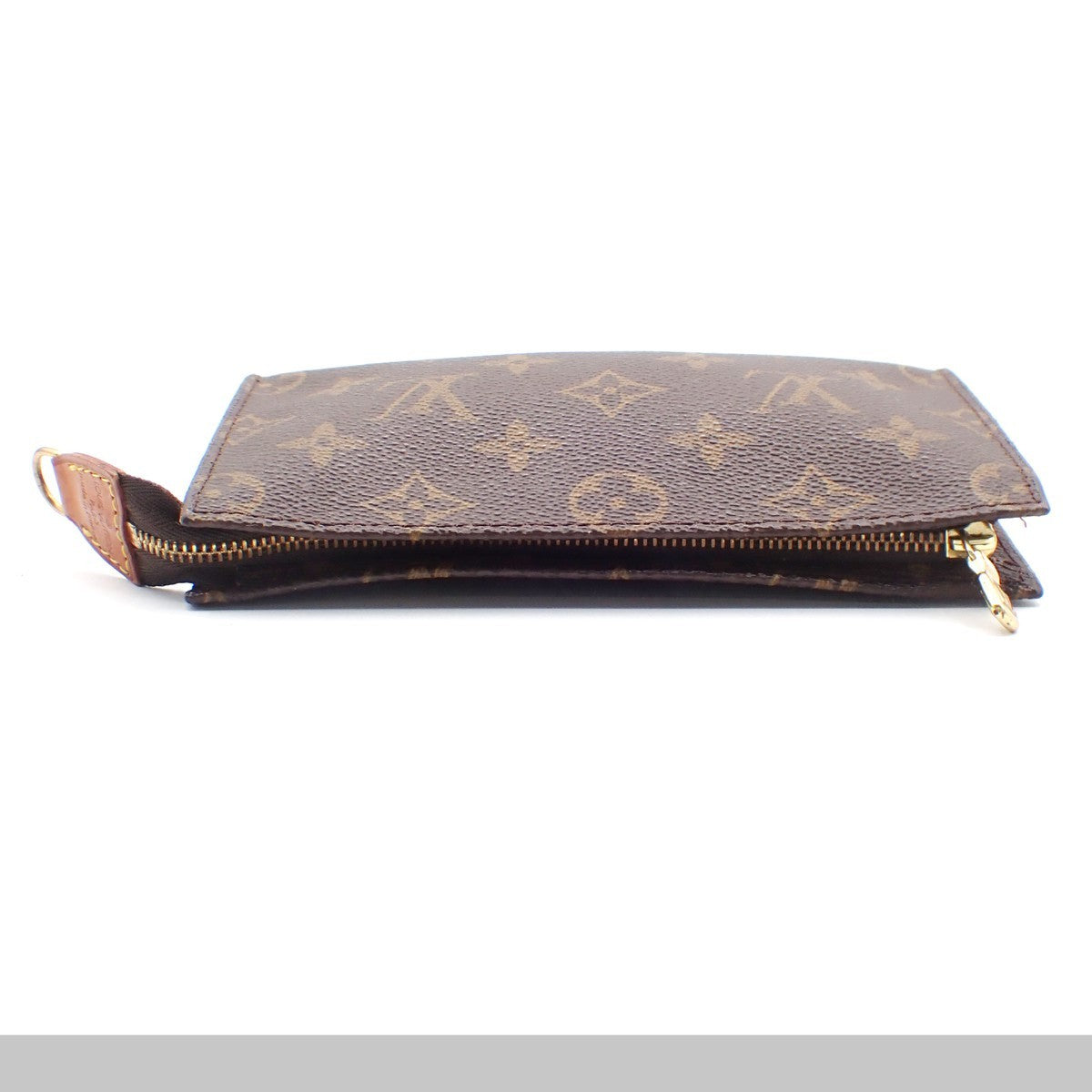 LOUIS VUITTON Logo BUCKET PM Pouch Bag Monogram Leather Brown France 66KC144