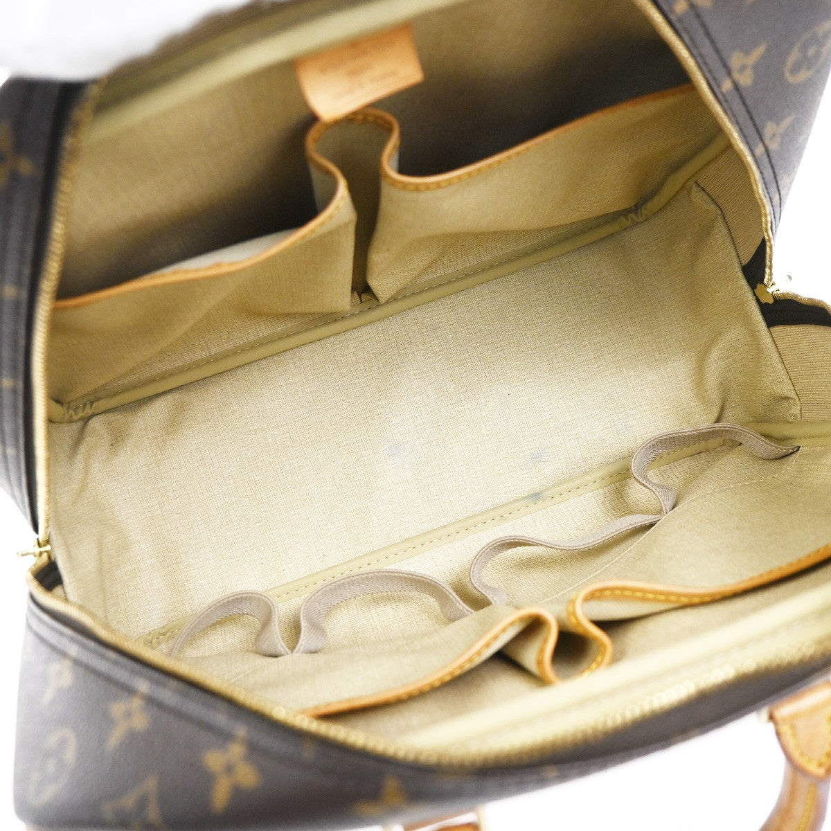 LOUIS VUITTON LV Logo Deauville Hand Bag Monogram Leather Brown M47270 70YH891
