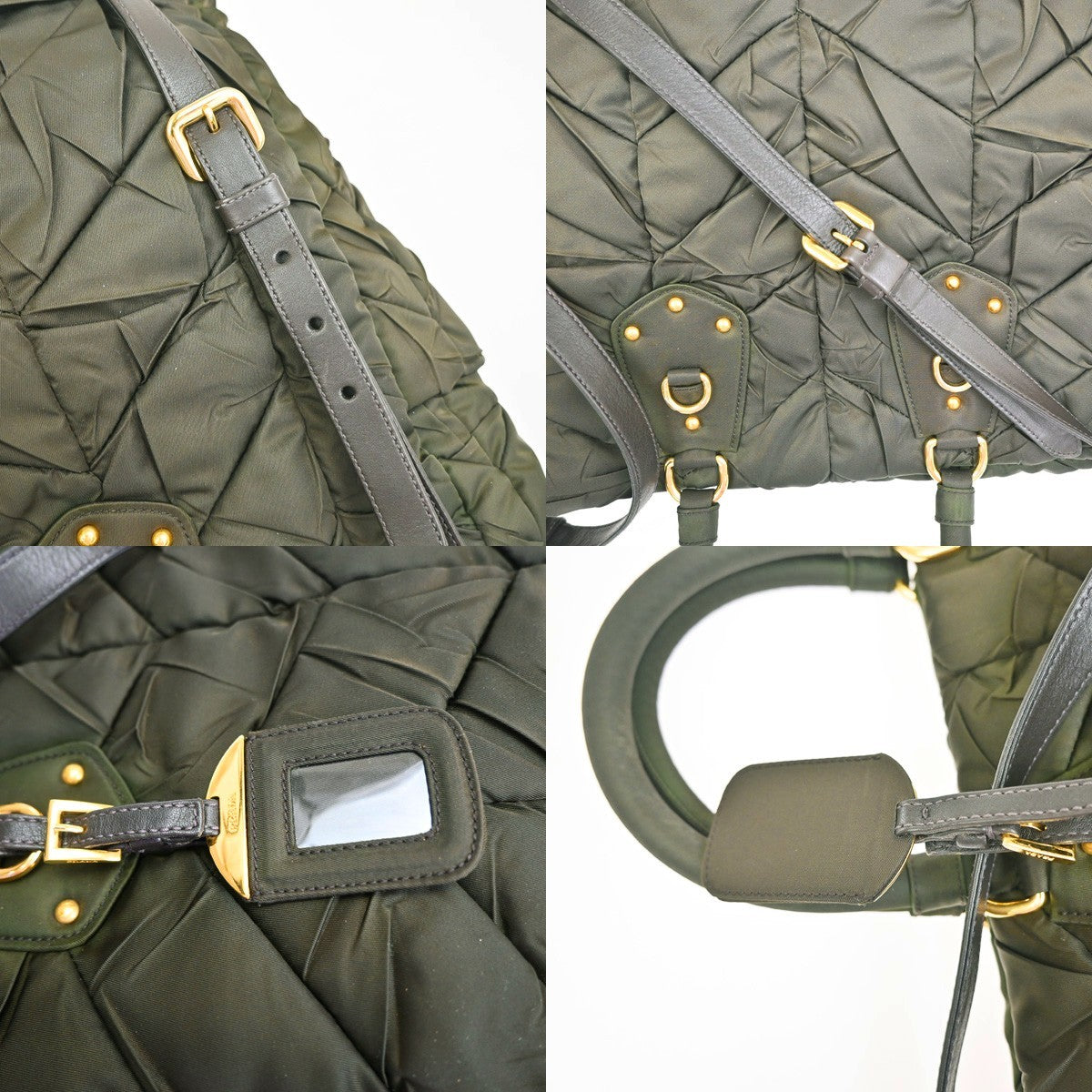 PRADA Tessuto 2Way Shoulder Hand Tote Bag Nylon Leather Brown GHW Italy 76KD027