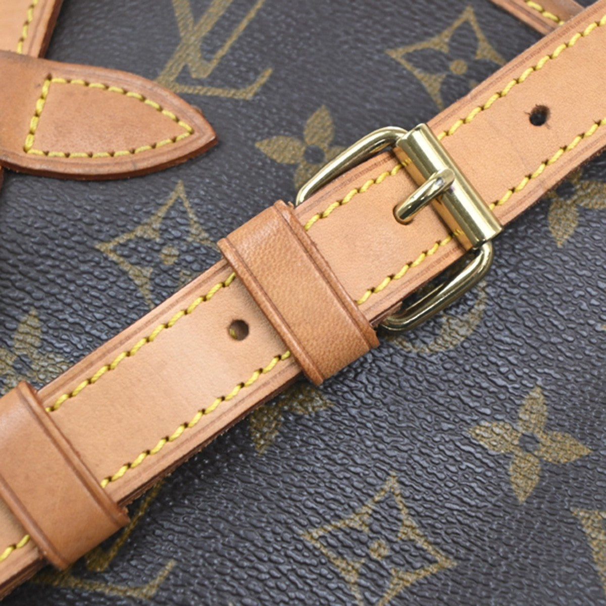 LOUIS VUITTON Logo Saumur 30 Shoulder Bag Monogram Leather Brown M42256 16CA598