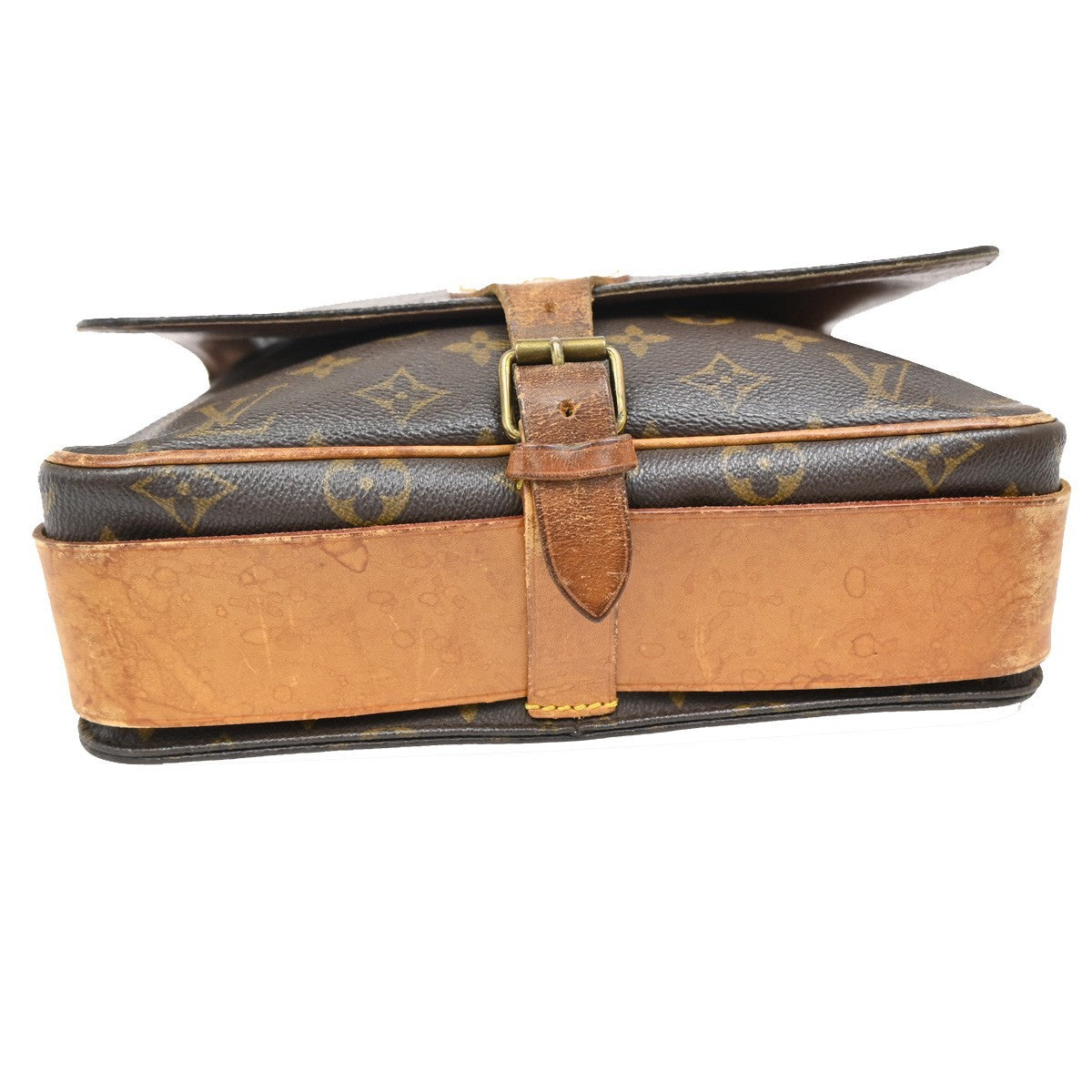 LOUIS VUITTON Cartouchiere MM Shoulder Bag Monogram Leather Brown M51253 69EF874